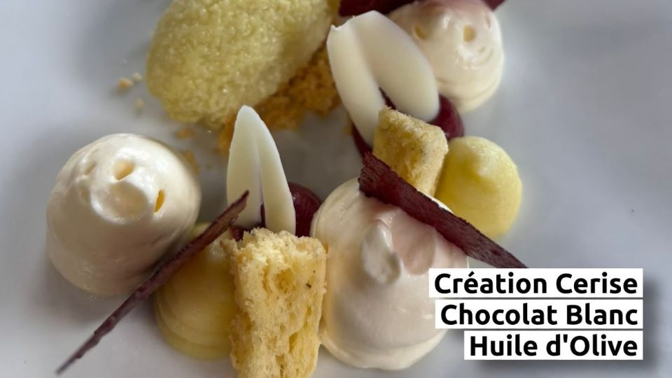 A feu doux : Alexis Baudin #05 Création Cerise, Chocolat Blanc & Huile d'Olive