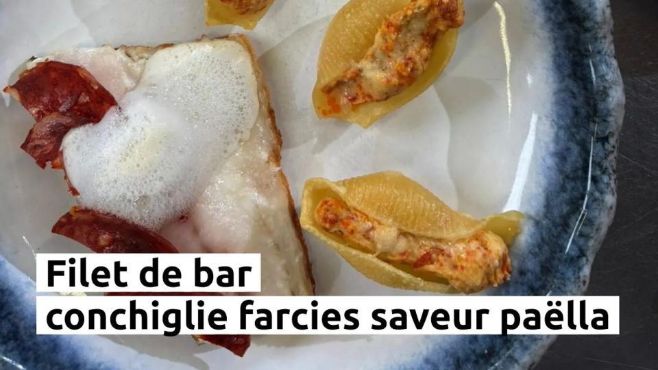 A feu doux : L'Ebresse #03 Filet de bar, conchiglie farcies saveur paëlla
