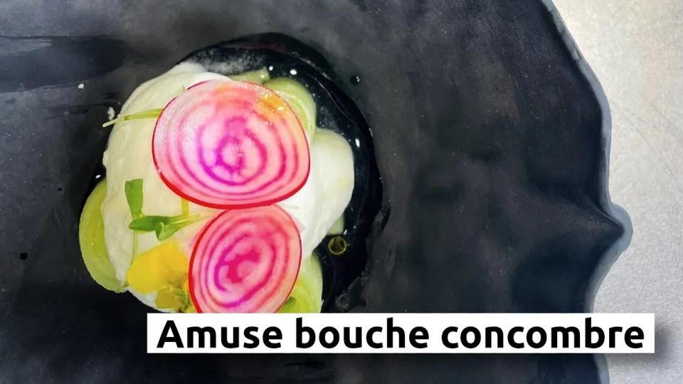 A feu doux : Restaurant Alexis Baudin #01 Amuse bouche concombre