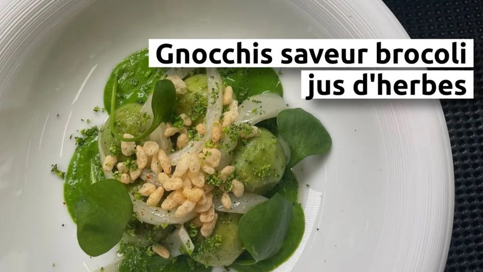A feu doux : Les Roses #04 Gnocchis saveur brocoli et jus d'herbes