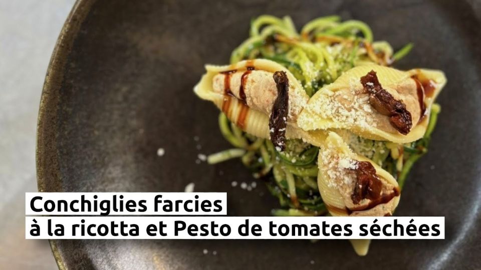 A feu doux : Les Commis #03 Conchiglies farcies à la ricotta et Pesto de tomates séchées