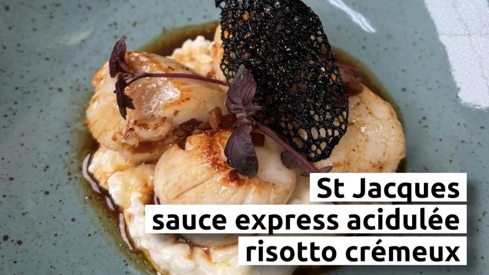 A feu doux : Le Bistrot 25 #02 St jacques, sauce express acidulée et risotto crémeux