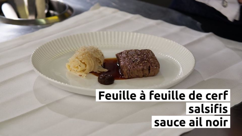 A feu doux : Les jardins de Sophie #3 Feuille à feuille de cerf, salsifis et sauce ail noir
