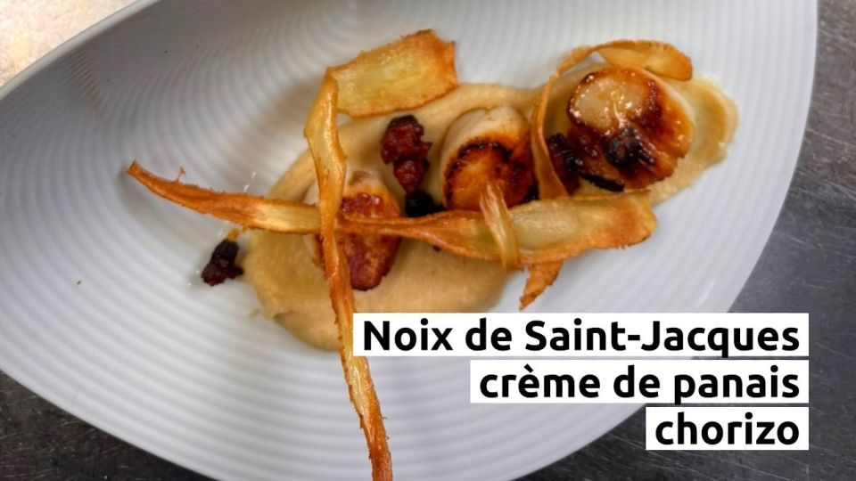 A feu doux : Âmes Soeurs #4 Noix de Saint-Jacques, crème de panais et chorizo