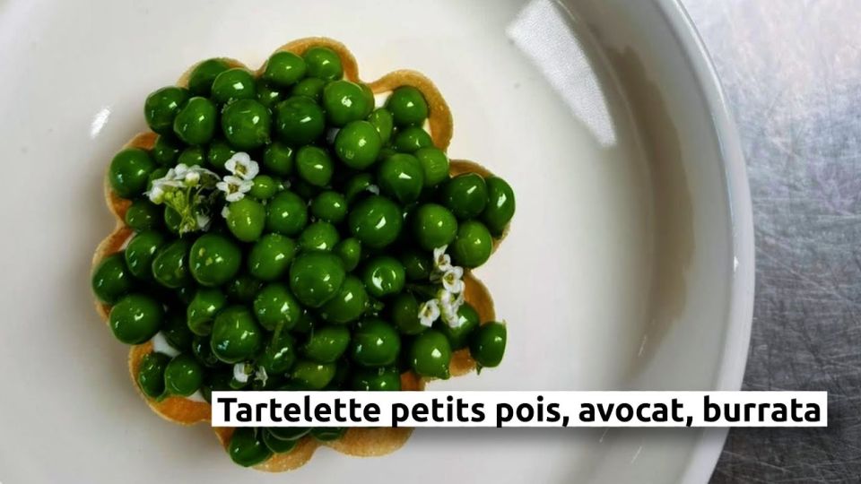 A feu doux : Aime #2 Tartelette petits pois, avocat, burrata