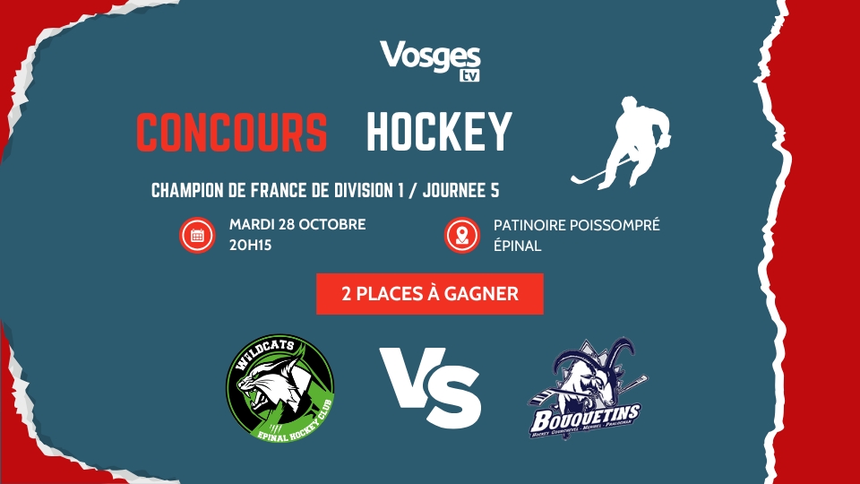 Jeu concours – Gagner 2 places pour le match de hockey Epinal contre Courchevel