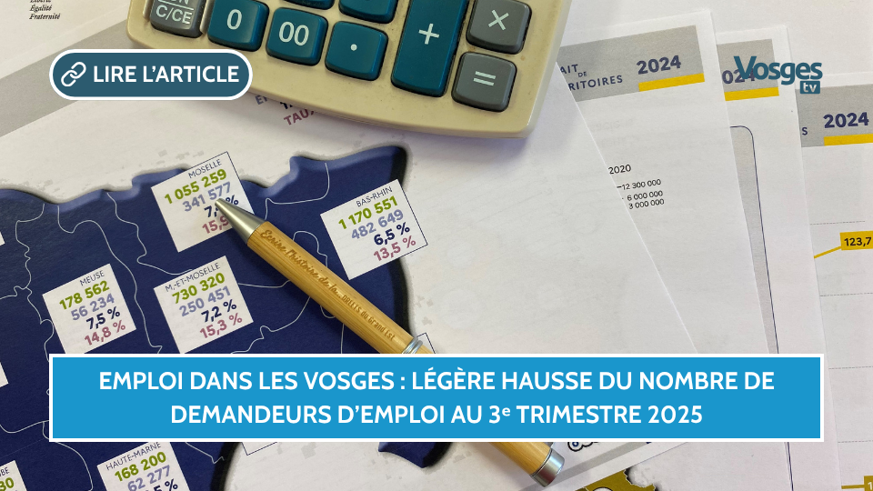 Emploi dans les Vosges : légère hausse du nombre de demandeurs d’emploi au 3ème trimestre 2025