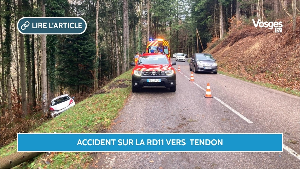 Accident sur la RD11 à Tendon